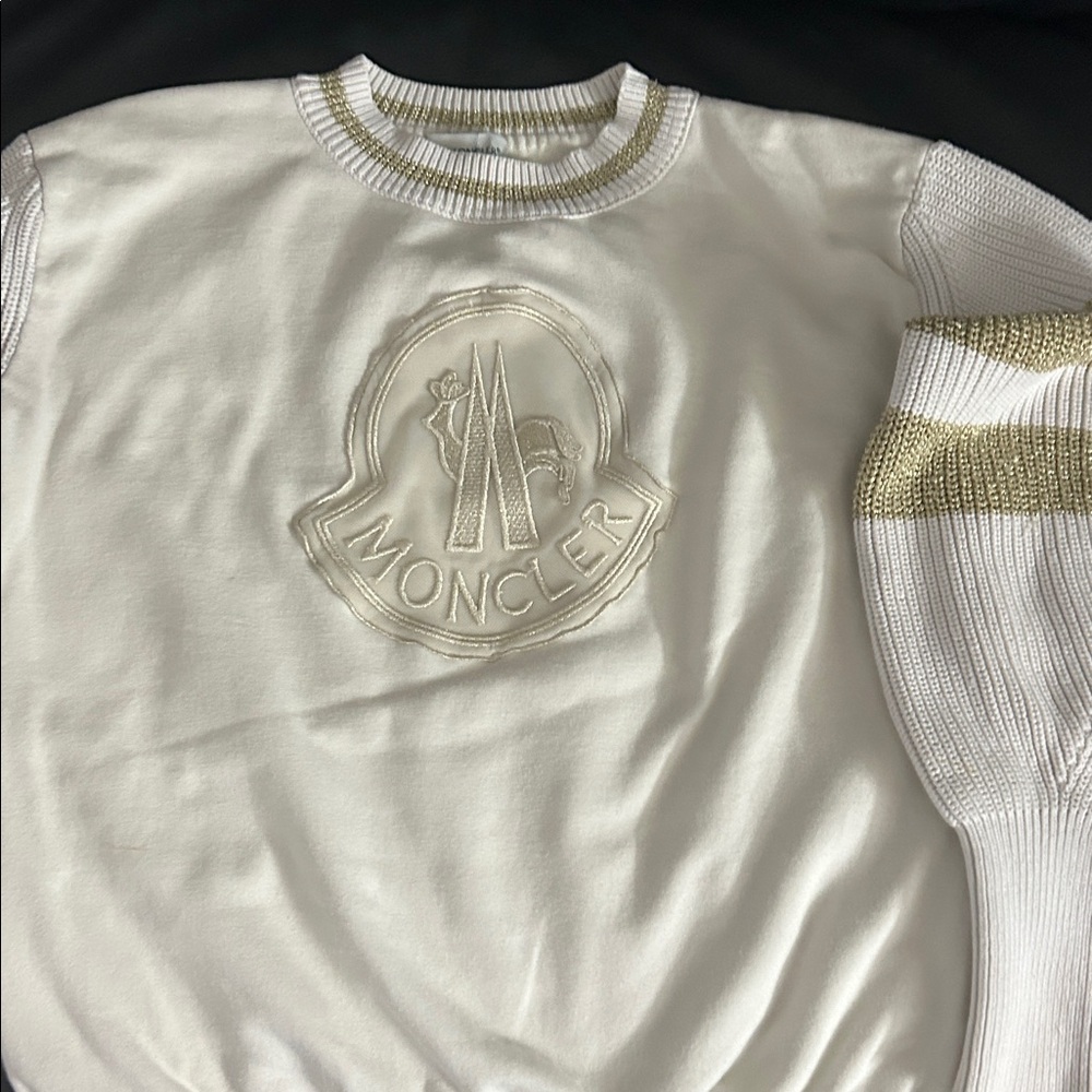 Moncler Cream and Gold Knit Sweater - Picture 2 of 11
